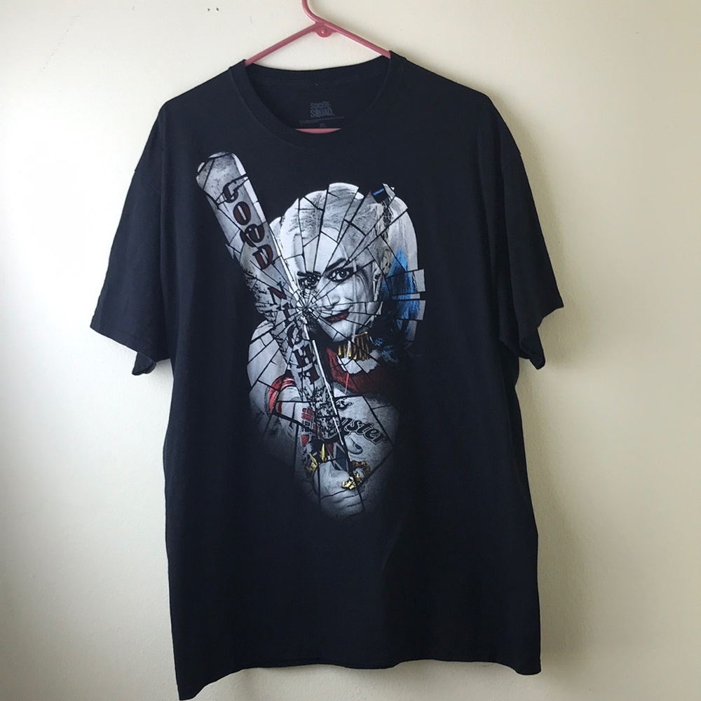 Suicide Squad Harlequin Goodnight black t-shirt Sz XL